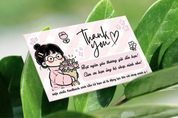 Mẫu card cảm ơn khách hàng đẹp với nội dung chạm đến trái tim