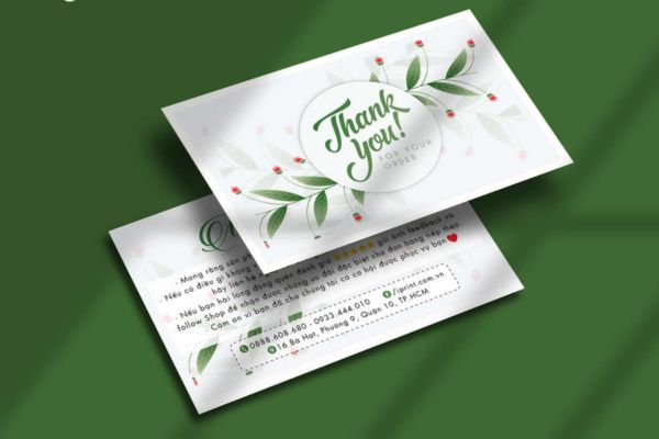 Mẫu card cảm ơn đẹp, chuyên nghiệp, chất lượng cao