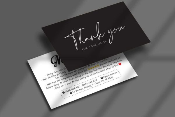 Mẫu card cảm ơn đẹp, chuyên nghiệp, chất lượng cao