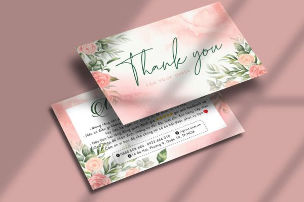 Mẫu card cảm ơn đẹp, chuyên nghiệp, chất lượng cao