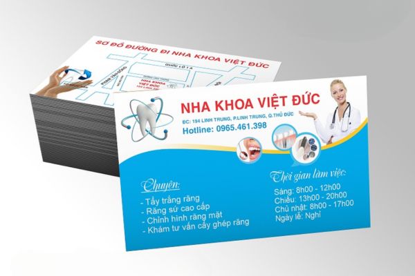 Mẫu card visit nha khoa đẹp, thiết kế theo yêu cầu