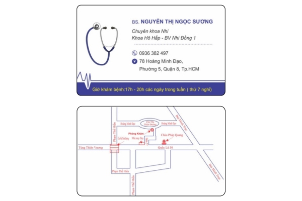Mẫu card visit bác sĩ chuyên khoa nhi bo tròn góc