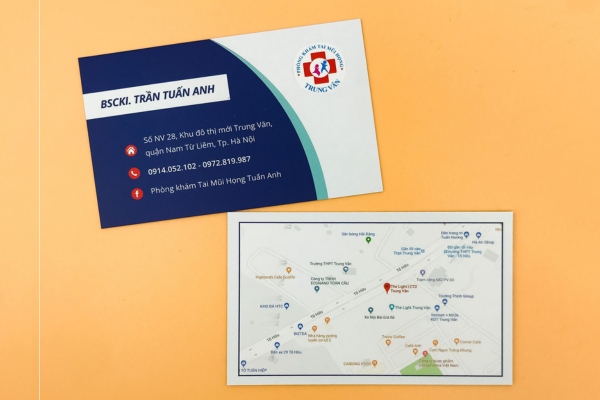 Mẫu card visit bác sĩ tích hợp map chỉ đường