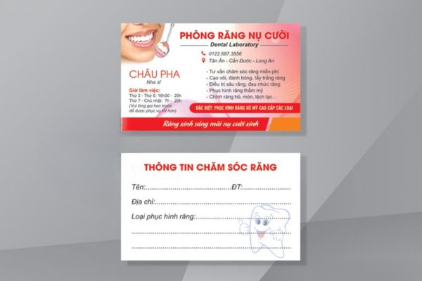 Mẫu card visit nha khoa đẹp, thiết kế theo yêu cầu