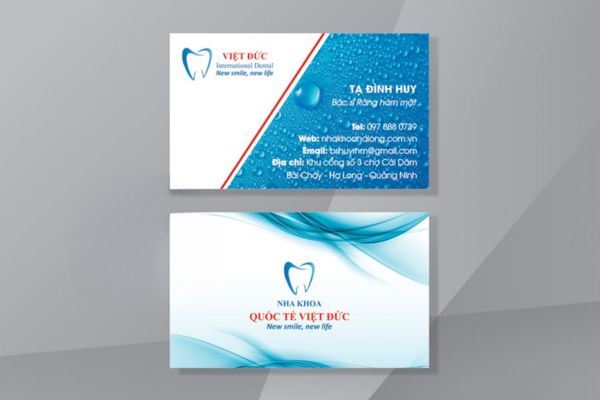 Mẫu card visit nha khoa đẹp, thiết kế theo yêu cầu