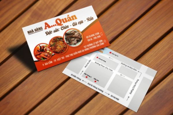 Mẫu card visit quán ăn đẹp, thiết kế theo yêu cầu tại Hà Nội
