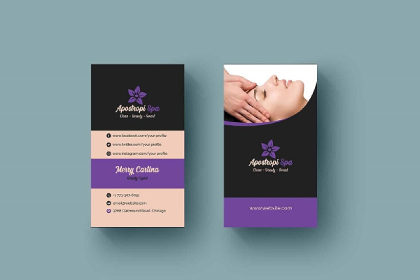 In Hoa Long nhận thiết kế và in ấn mẫu card visit spa hình chữ nhật đứng