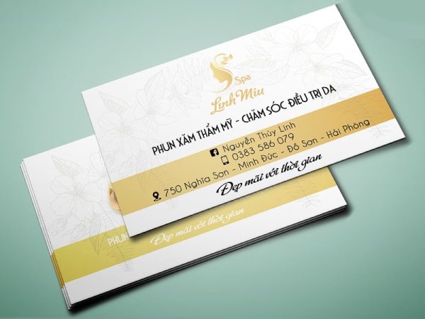 In Hoa Long nhận thiết kế và in ấn mẫu card visit spa lấy ngay