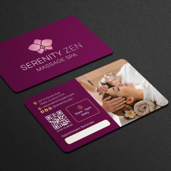 In Hoa Long nhận thiết kế và in ấn mẫu card visit spa sang trọng