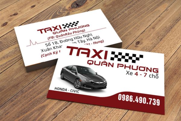 Mẫu card visit taxi đẹp, thiết kế chuyên nghiệp tại Hà Nội