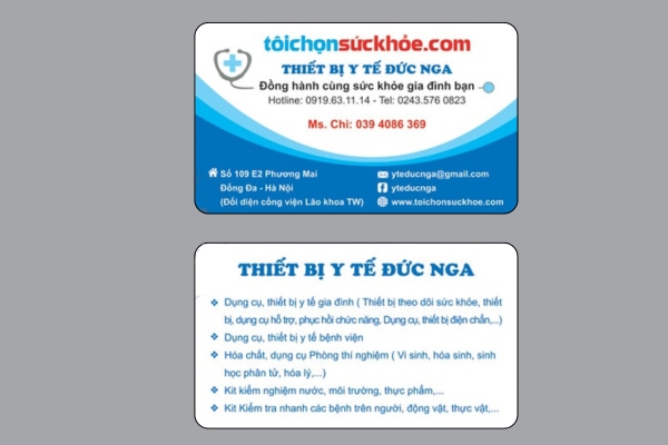 Mẫu card visit thiết bị y tế