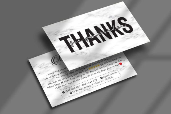 Mẫu card cảm ơn đẹp, chuyên nghiệp, chất lượng cao