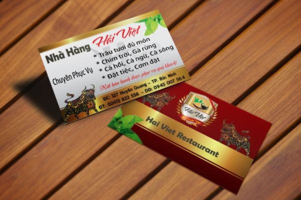 Mẫu card visit quán ăn đẹp, thiết kế theo yêu cầu tại Hà Nội
