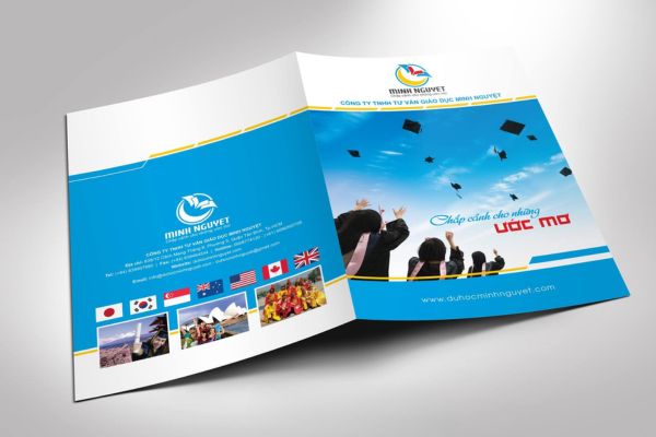 Mẫu kẹp file công ty du học đẹp, thiết kế theo yêu cầu
