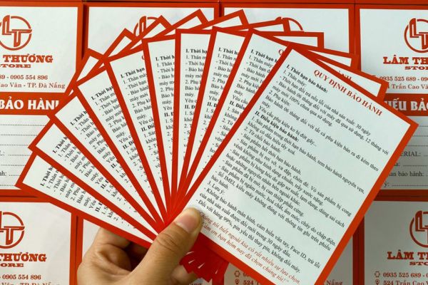 Mẫu phiếu bảo hành điện thoại đẹp, thiết kế theo yêu cầu