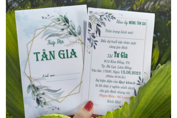 Mẫu thiệp mời tân gia đẹp, thiết kế theo yêu cầu tại Hà Nội
