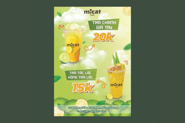 Mẫu tờ rơi trà sữa đẹp, thiết kế theo yêu cầu tại Hà Nội