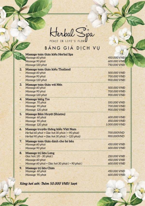 IN Hoa Long nhận thiết kế và in ấn mẫu menu spa số lượng lớn
