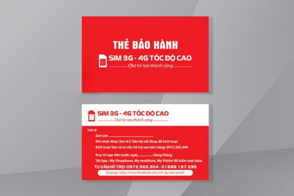 Mẫu phiếu bảo hành điện thoại đẹp, thiết kế theo yêu cầu