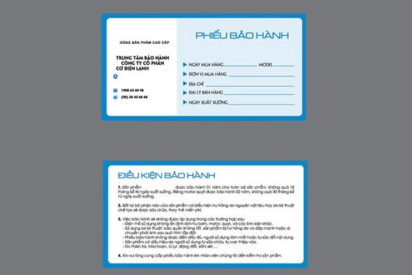 Mẫu phiếu bảo hành điện thoại đẹp, thiết kế theo yêu cầu