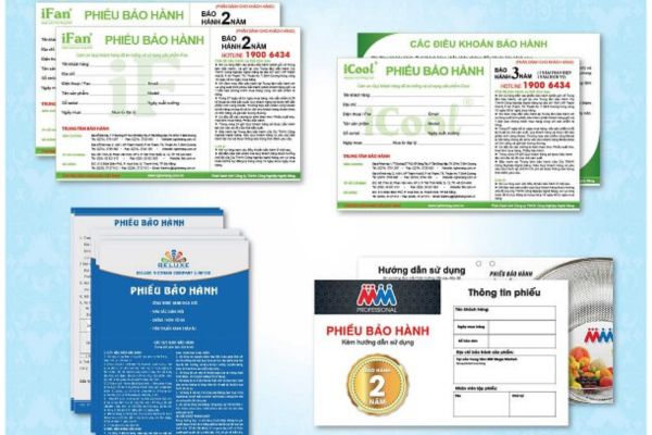 Mẫu phiếu bảo hành điện thoại đẹp, thiết kế theo yêu cầu