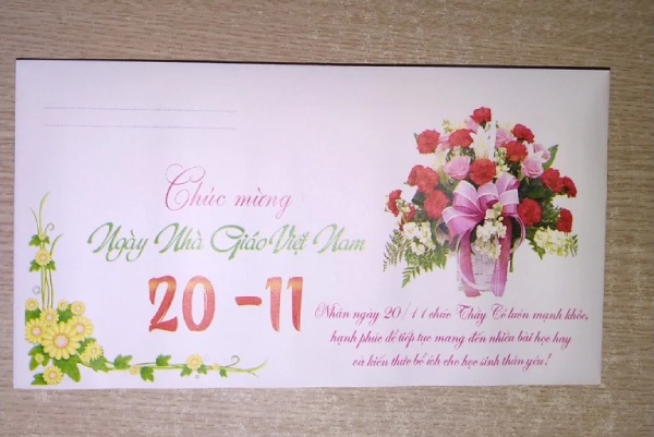 In Hoa Long nhận thiết kế và in ấn mẫu phong bì 20/11 giá rẻ