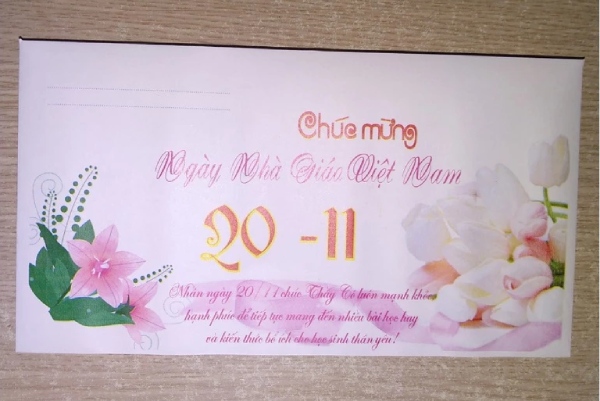 In Hoa Long nhận thiết kế và in ấn mẫu phong bì 20/11 mọi số lượng