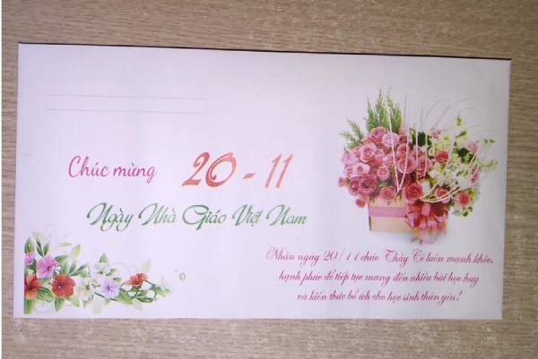 In Hoa Long nhận thiết kế và in ấn mẫu phong bì 20/11 số lượng ít