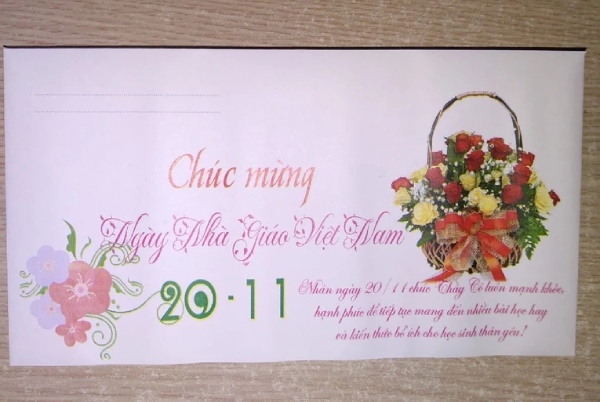 In Hoa Long nhận thiết kế và in ấn mẫu phong bì 20/11 số lượng nhiều