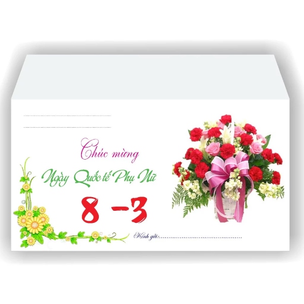 In Hoa Long nhận thiết kế và in ấn mẫu phong bì 8/3 chất lượng