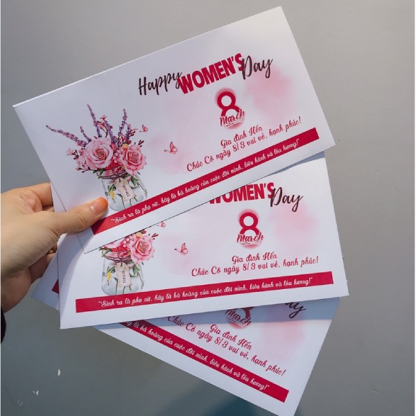 In Hoa Long nhận thiết kế và in ấn mẫu phong bì 8/3 đẹp