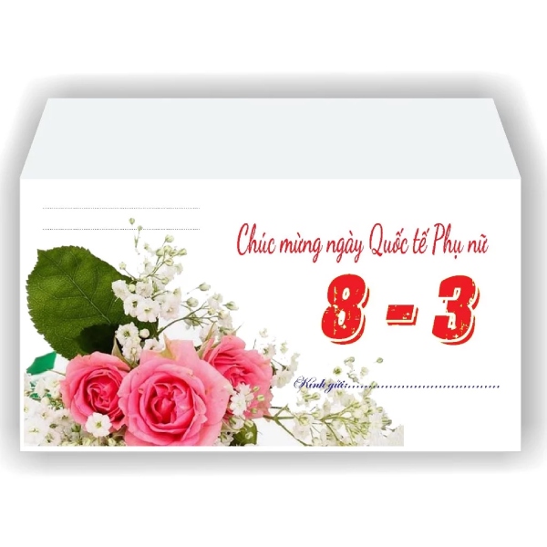 IN Hoa Long nhận thiết kế và in ấn mẫu phong bì 8/3 sang trọng