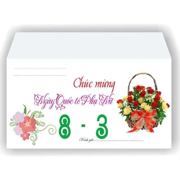 In Hoa Long nhận thiết kế và in ấn mẫu phong bì 8/3 số lượng ít