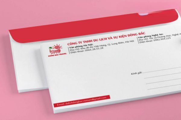 Mẫu phong bì công ty du lịch đẹp, thiết kế chuyên nghiệp