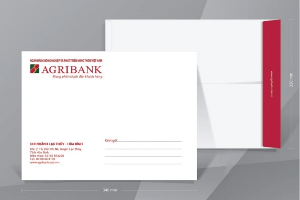 Mẫu phong bì ngân hàng Agribank kích thước A4