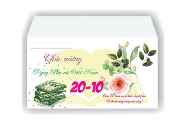 Mẫu phong bì ngày 20-10 đẹp, thiết kế theo yêu cầu