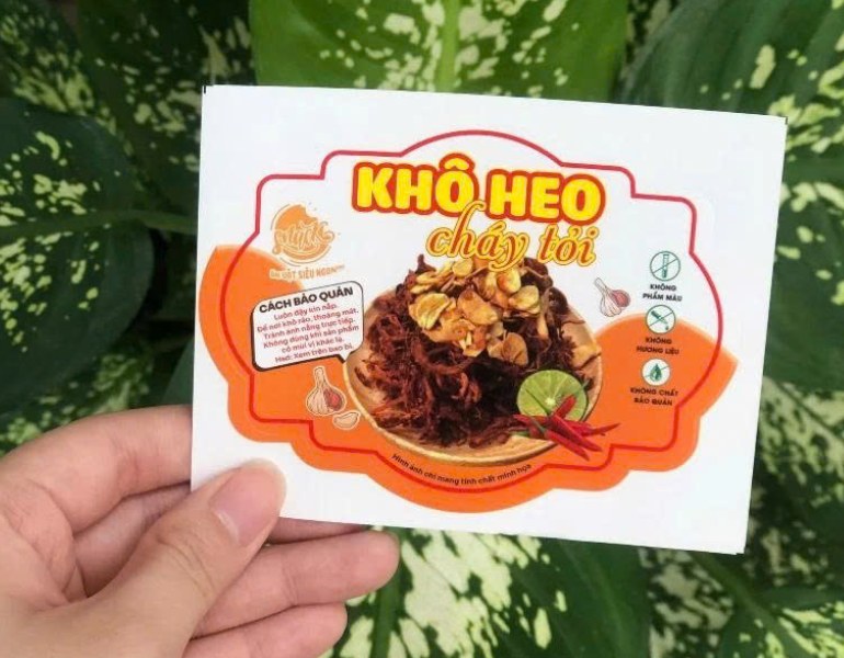 Mẫu tem nhãn khô heo đẹp mắt
