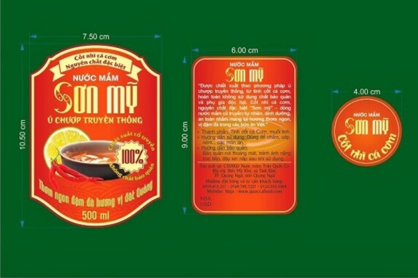 Mẫu tem nhãn nước mắm dán thân chai