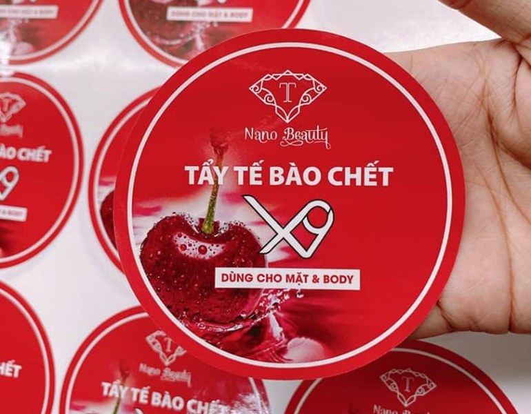 Mẫu tem nhãn tẩy tế bào chết đẹp mắt