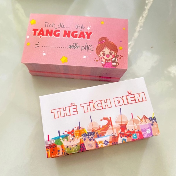 mẫu thẻ tích điểm trà sữa đẹp