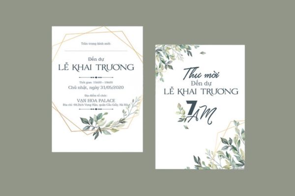 Mẫu thiệp mời khai trương đẹp, chất lượng cao tại Hoa Long