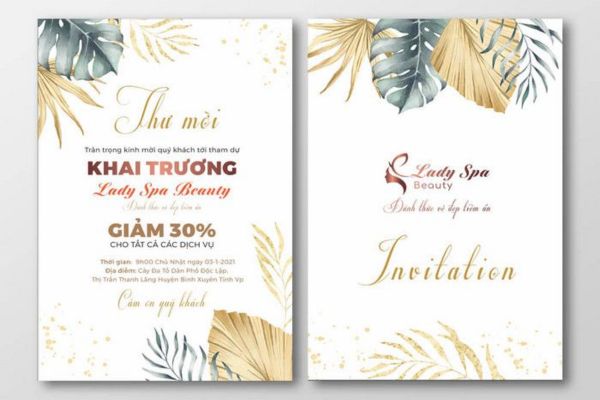 Mẫu thiệp mời khai trương đẹp, chất lượng cao tại Hoa Long