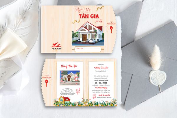 Mẫu thiệp mời tân gia đẹp, thiết kế theo yêu cầu tại Hà Nội