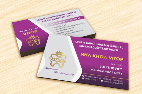 Mẫu card visit nha khoa đẹp, thiết kế theo yêu cầu