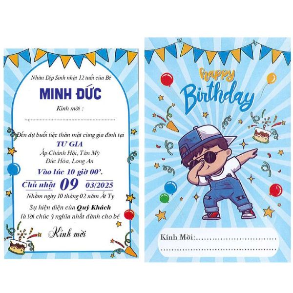 Mẫu thiệp mời thôi nôi đẹp, thiết kế theo yêu cầu