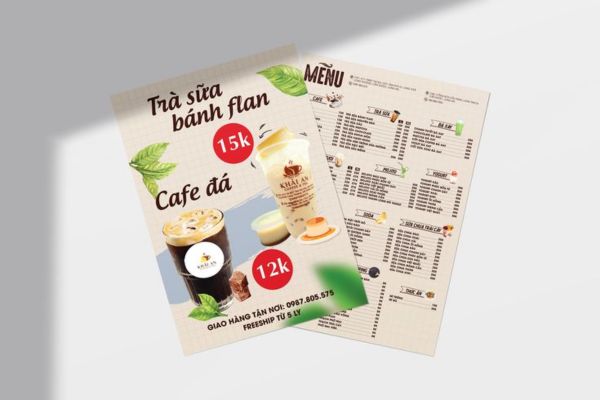 Mẫu tờ rơi trà sữa đẹp, thiết kế theo yêu cầu tại Hà Nội