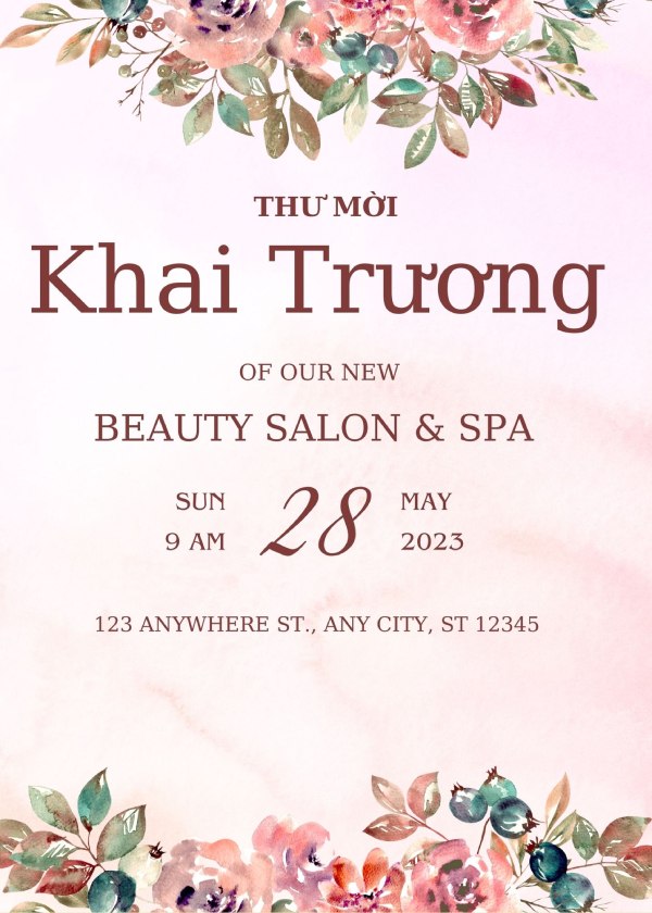 IN Hoa Long nhận thiết kế và in ấn mẫu thiệp mời khai trương spa lấy nhanh