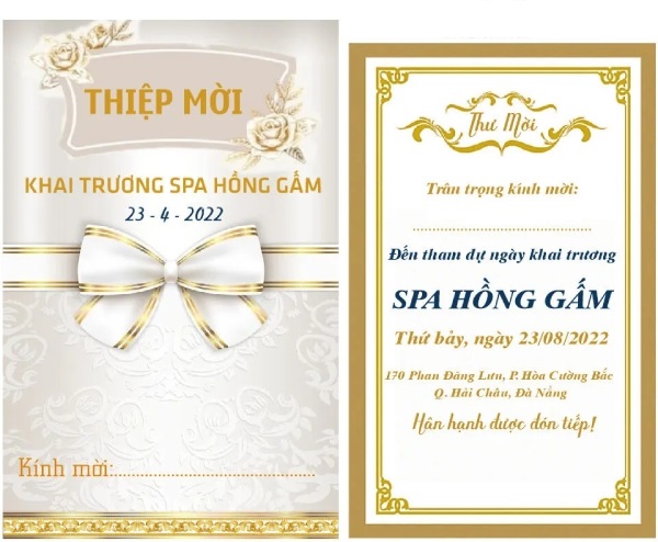 In Hoa Long nhận thiết kế và in ấn mẫu thiệp mời khai trương spa số lượng ít