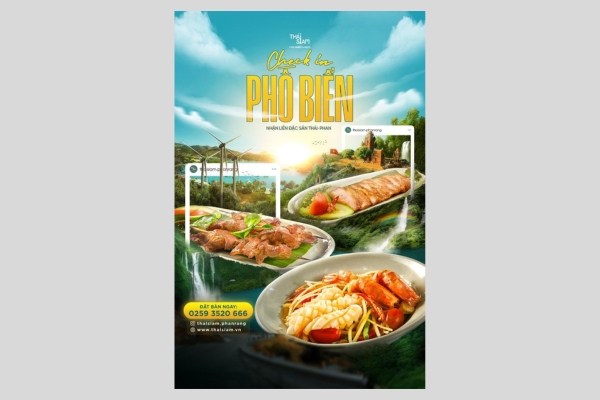 Mẫu tờ rơi hải sản ấn tượng