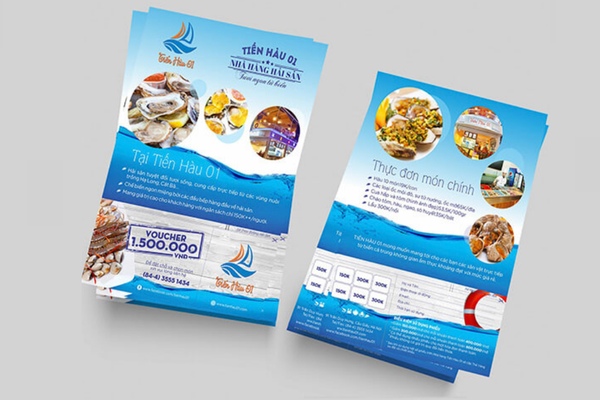 Mẫu tờ rơi hải sản bố cục rõ ràng
